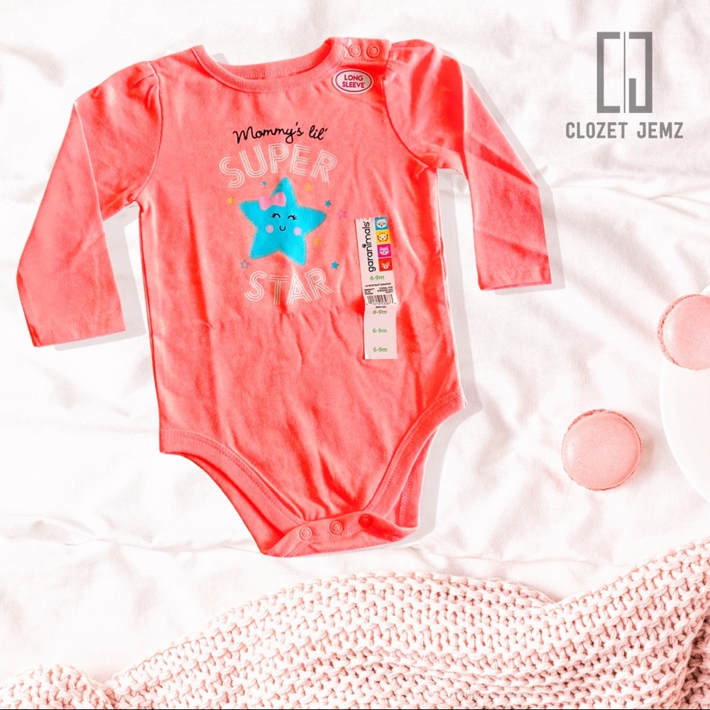 6-9M Baby Garaninals Mommy's Lil Star Coral Onesie